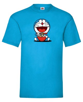 FRUIT OF THE LOOM T-shirt με Στάμπα Doraemon_Ramen ΤΥΡΚΟΥΑΖ